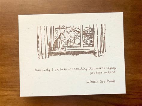 Winnie The Pooh Cards Saying Goodbye Card Retirement Note Etsy Miss