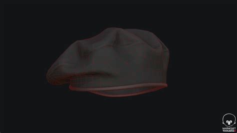 3d Model Military Beret Black Pbr Vr Ar Low Poly Cgtrader