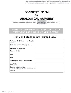 Urology Consent Forms Fill Online Printable Fillable Blank Pdffiller