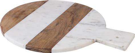 Amazon GoCraft Marble And Acacia Wood Round Cutting Board With