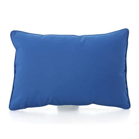 Clihome Outdoor Blue Rectangular Bolster Pillow With Water Resistant Fabric2 Pack Cl Na 60686