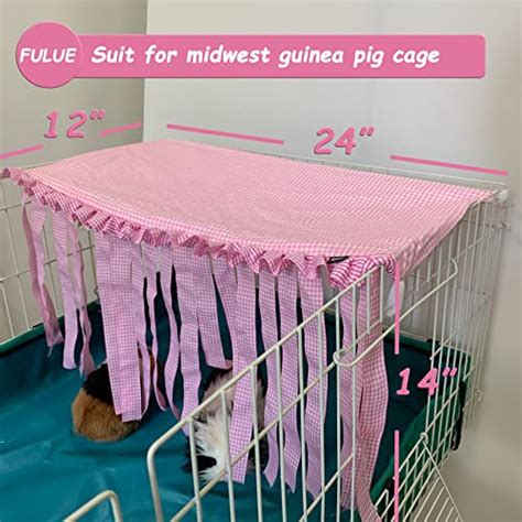 Guinea Pig Cage Decorations for Midwest , FULUE Pink Cage Corner Fleece Hideout for Midwest ...