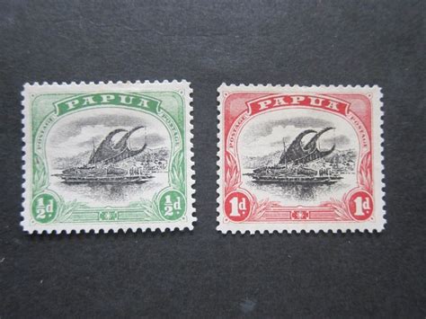 Papua New Guinea 1909 Sc 34b 35a MH Australia Oceania Papua New