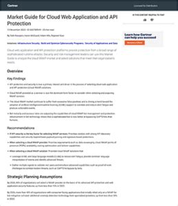 Gartner Market Guide For Cloud Web Application And Api Protection