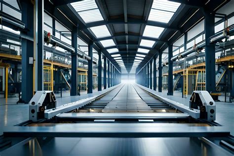 a long conveyor belt in a factory. AI-Generated 32303414 Stock Photo at ...