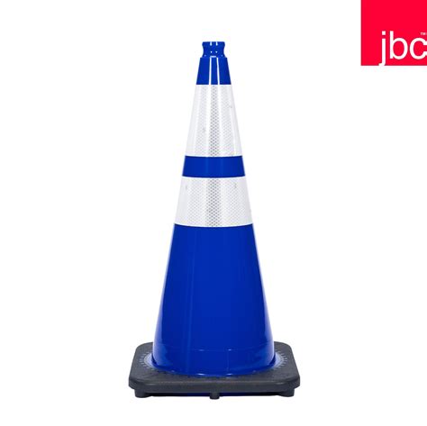 JBC 28 Navy Blue Black Base Traffic Cone W 6 4 Collars 7 Lb