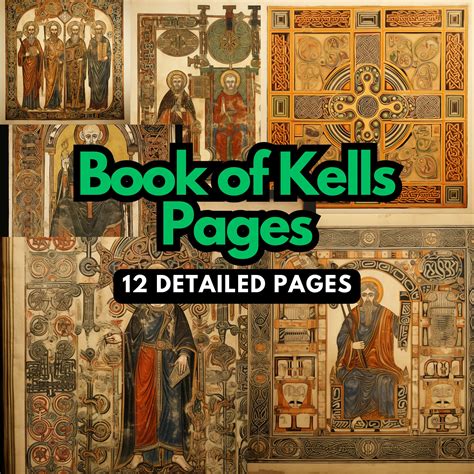 Celtic Clipart Book of Kells Pages, Celtic Calligraphy Art, Irish ...