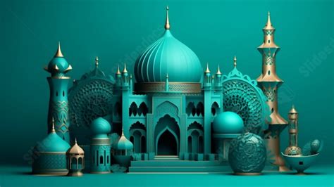 Islamic Architecture Blue Green Powerpoint Background For Free Download ...