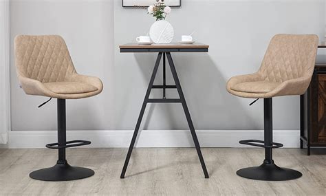 Two Homcom Adjustable Bar Stools Groupon