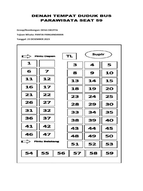 Denah Tempat Duduk Bus Parawisata Seat 59 Pdf