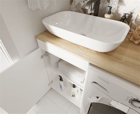 Тумба Wash 48Н 1д. Белый глянец под столешницу для стиральной машинки ...
