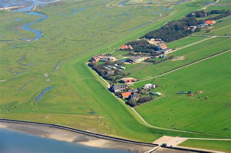 Insel Neuwerk aus der Vogelperspektive Küstenbereich der Nordsee