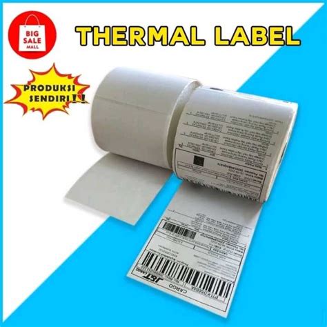 KERTAS LABEL THERMAL 100x100 ISI 500 STICKER BARCODE STIKER 10x10 Cm