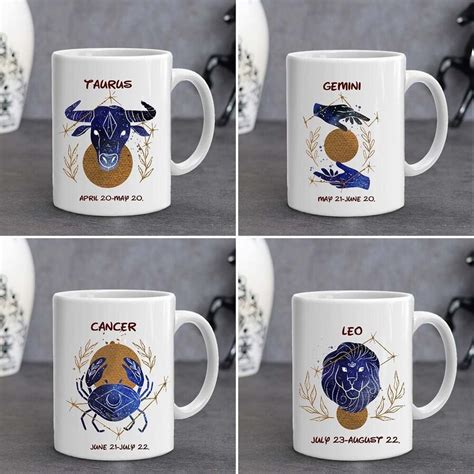 Zodiac Sign Mugs Horoscope Mugs Zodiac Coffee Mugs Birthday Mugs