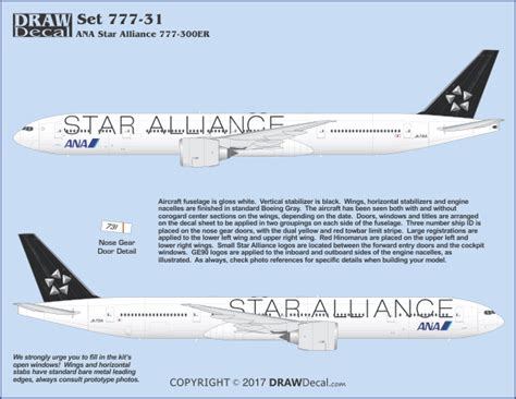 ANA Star Alliance 777 300ER DRAW Decal