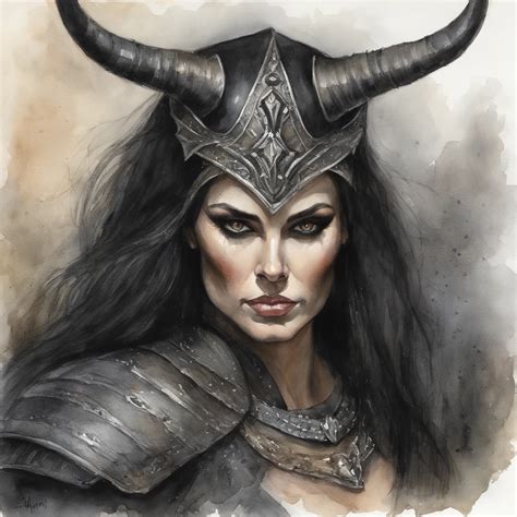 A Close Up Of A Woman With Horns On Her Head Seaart Ai