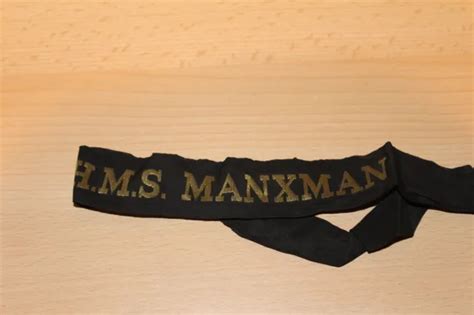 HMS MANXMAN CAP Tally Royal Navy Ww2 Minelayer (M70) £12.50 - PicClick UK