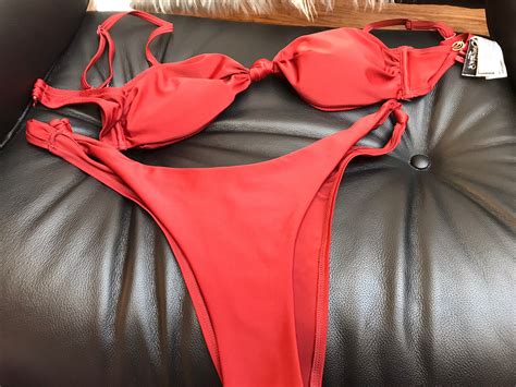 Bikini Set Hunkem Ller Dunkelrot Doutzen S Gr L Oberteil Gr M Unterteil Rost Ebay