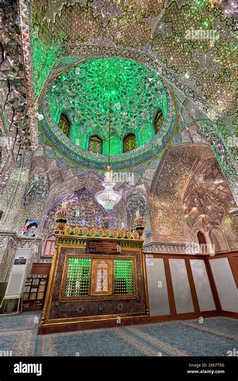 Interior View Of Ali Ibn Hamzeh Holy Shrine Elaborately Decorated