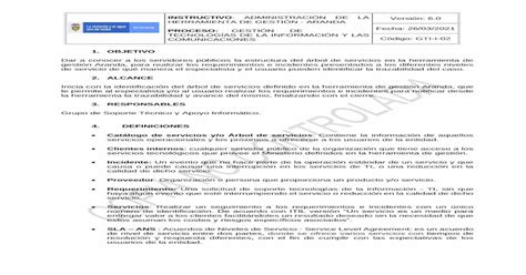 INSTRUCTIVO ADMINISTRACIÓN DE LA Versión 6 0 PDF Document