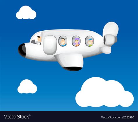 Cartoon plane flying Royalty Free Vector Image