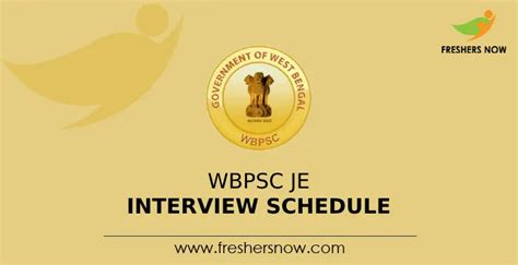 WBPSC JE Interview Schedule 2024 Out Check Interview Dates