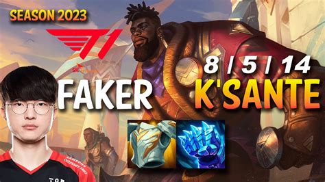 T1 Faker K SANTE Vs TRISTANA Mid KR Ranked YouTube