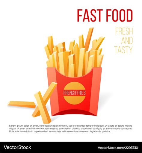 French Fries Royalty Free Vector Image Vectorstock