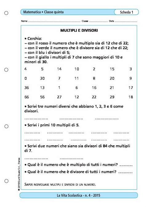 Multipli E Divisori Giunti Scuola