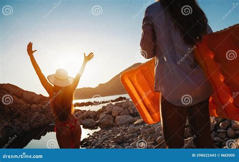 Young Beautiful Girl on the Beach at Sunset Stock Image - Image of ...