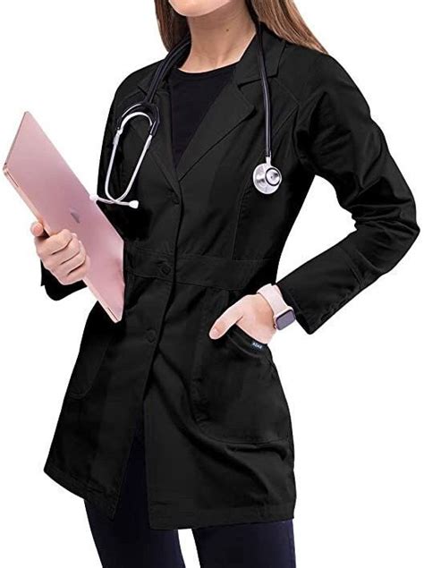 Black Lab Coat Custom Womens Lab Coat Custom Lab Coat Embroidered