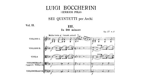 Luigi Boccherini String Quintet Op 37 No 1 51 No 2 In C Minor YouTube