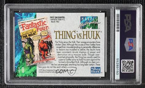 Skybox Marvel Masterpieces Battle Spectra Hulk Thing Vs D Psa