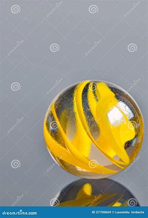 Yellow Glass Marble Stock Image Image Of Clarity Shiny 37700669