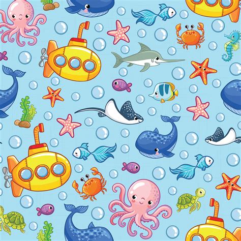 Papel De Parede Fundo Do Mar Infantil X Cm