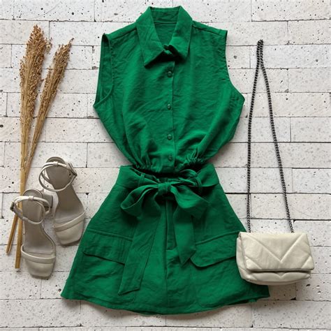 Cropped Camisa Golinha E Nozinho Luxo Verde Dondoca Moda Feminina