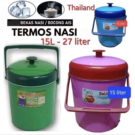 Rice Bucket L L Bocong Nasi Bekas Tong Termos Ais Hot Cold Ice Box Food Container Tahan