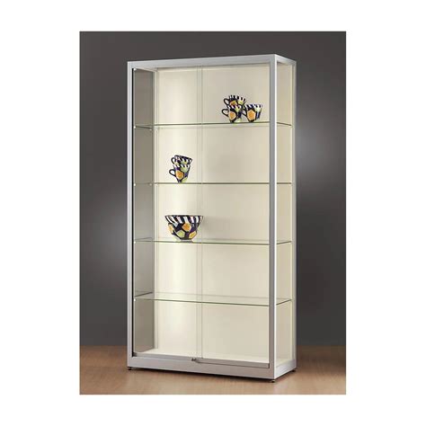 Glass Cabinet With Led Strips Depth 400 Mm Height 1972 Mm With Sliding Doors Kaiserkraft