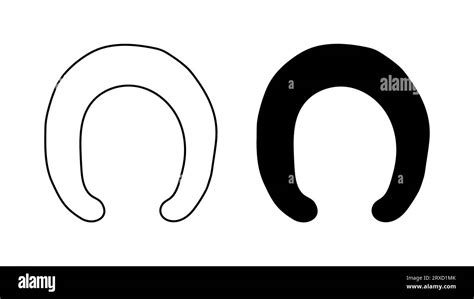 Horseshoe Hoof Footprint Of Shod Horse Or Pony Silhouette Outline