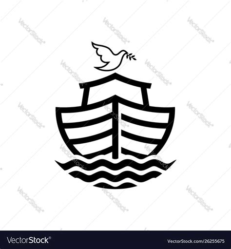 Logo Noahs Ark Biblical Royalty Free Vector Image