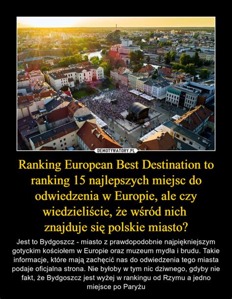 Ranking European Best Destination To Ranking Najlepszych Miejsc Do