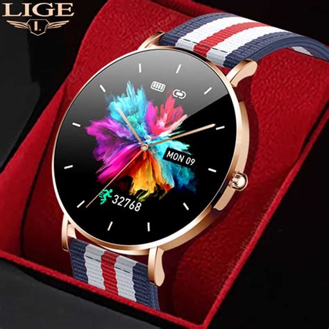 Lige New Smartwatch Ladies Ultra Thin Smart Watch Women Amoled 360360