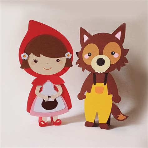 Kit 2 Displays De Mesa Chapeuzinho Vermelho E Lobo Mau Elo7