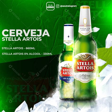 Cerveja Stella Artois Distribuidora Social Media PSD Editável download