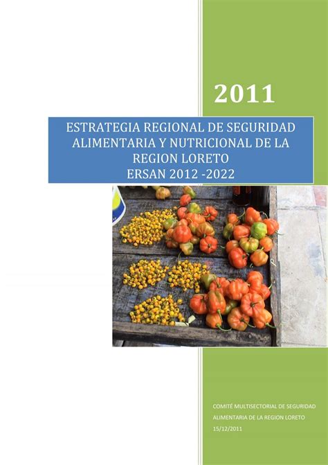 Estrategia Regional De Seguridad Alimentaria Y Nutricional De La