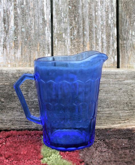 Vintage Shirley Temple Cobalt Blue Small Pitcher Etsy