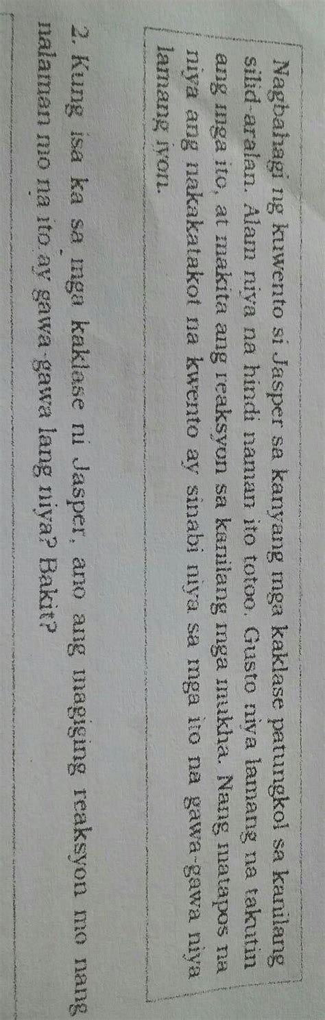 Kung Isa Ka Sa Mga Kaklase Ni Jasper Ano Ang Magiging Reaksyon Mo Nang