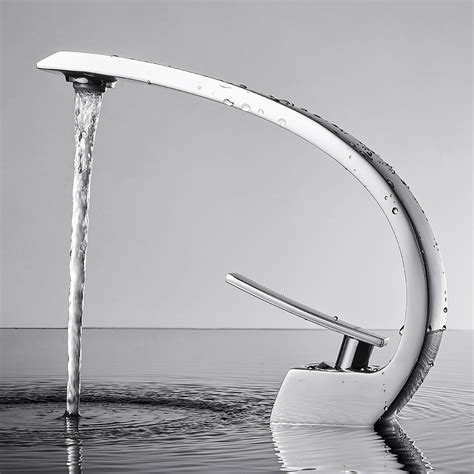 Auralum Cromo Curvo Rubinetto Lavabo Bagno Miscelatore Lavabo