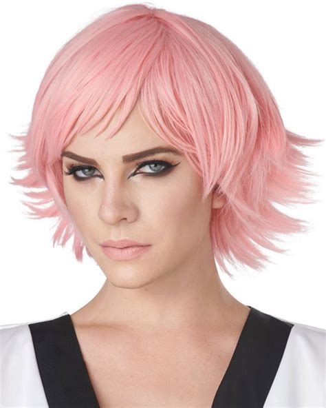 Feathered Pink Cosplay Wig