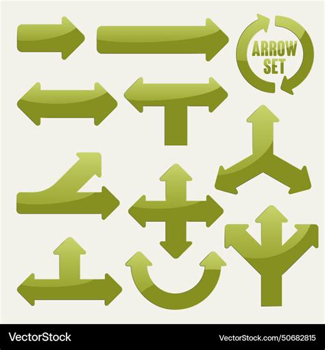 Simplicity Green Arrows Set Royalty Free Vector Image